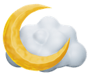 imagem nuvem com lua crescente